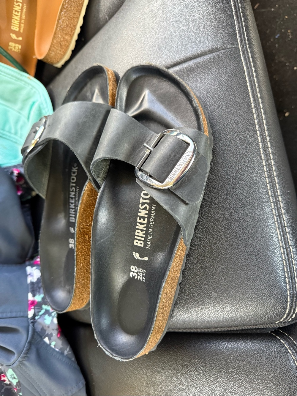 Birkenstock Black Double-Buckle Slide Sandals